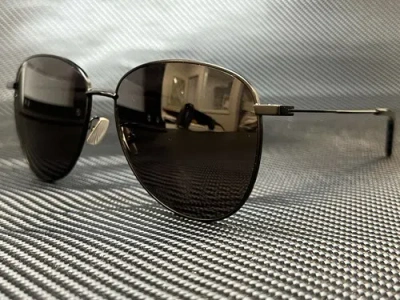 Pre-owned Saint Laurent Sl 328 K 002 Black Round Aviator Women's 60 Mm Sunglasses