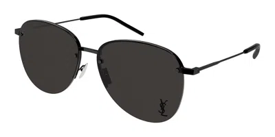 Saint Laurent Sl 328/k M Asian Fit 001 Men's Sunglasses Black Size 61 - Free Rx Lenses  - Free Rx Lenses
