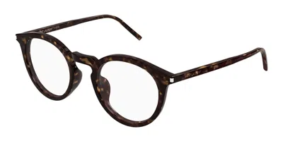 Saint Laurent Sl 347/f Asian Fit Men's Glasses, Tortoiseshell, Size 48 In Black
