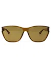 Saint Laurent Havana-havana-transparent Recycled Acetate Glasses In Brown