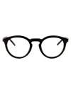 Saint Laurent Havana-havana-transparent Recycled Acetate Glasses In Transparent