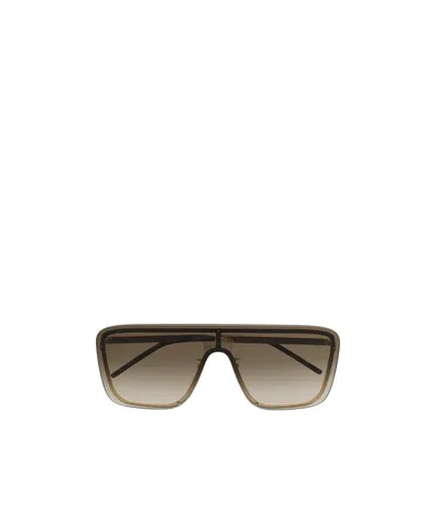 Saint Laurent Sl 364 Aviator-frame Sunglasses In Brown