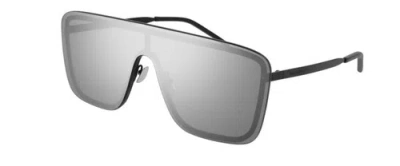 Pre-owned Saint Laurent Sl 364 Mask 003 Silver Square Sunglasses