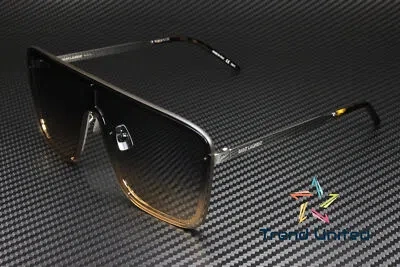 Pre-owned Saint Laurent Sl 364 Mask 009 Mask Silver Shiny Green 99 Mm Unisex Sunglasses
