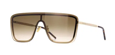 Pre-owned Saint Laurent Sl 364 Mask Gold/brown Shaded (006) Sunglasses