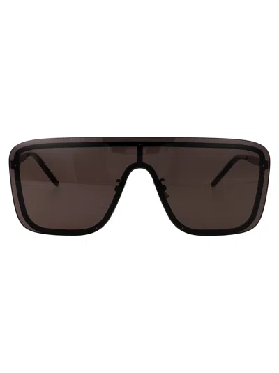 Saint Laurent Sl 364 Mask Sunglasses In Brown