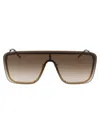 Saint Laurent Silver Silver Green Metal Sunglasses In Brown
