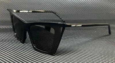 Pre-owned Saint Laurent Sl 372 001 Black Cat Eye Women's 54 Mm Sunglasses