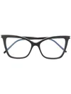 Saint Laurent Sl 386 Cat-eye Frame Glasses In Black