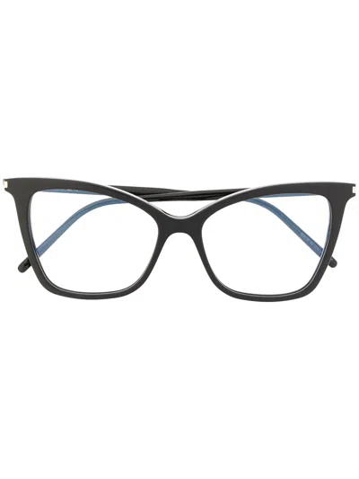 Saint Laurent Sl 386 Cat-eye Frame Glasses In Black