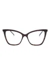 Saint Laurent Square Frame Glasses In Brown