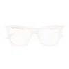 Saint Laurent Sl 386 Linea Corner Angle 014 White Transparent Glasses In White