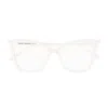 Saint Laurent Sl 386 Linea Corner Angle 014 White Transparent Glasses In White
