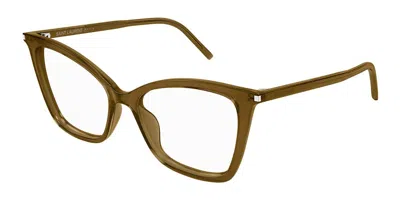 Saint Laurent Demo Cat Eye Ladies Eyeglasses Sl 386 010 55 In Gold
