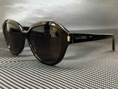 Pre-owned Saint Laurent Sl 400 001 Black Oval Round Women's 58 Mm Sunglasses