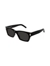 Saint Laurent Black Rectangular Unisex Sunglasses Sl 402-001 54