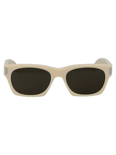 Saint Laurent Sl 402 Sunglasses In Ivory-ivory-grey