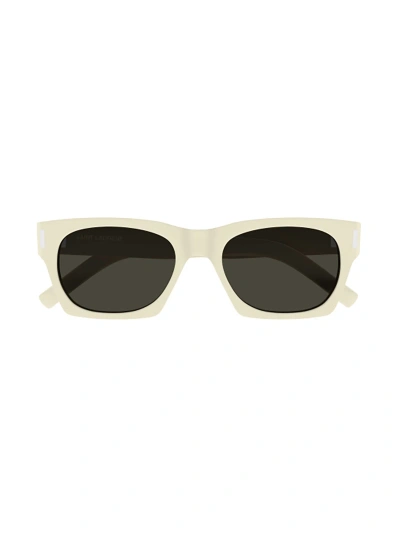 Saint Laurent Sl 402 Sunglasses In Ivory Ivory Grey