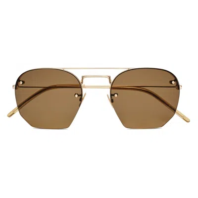 Saint Laurent "sl 422-001" Sunglasses In Gold