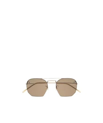 Saint Laurent Sl 422 Aviator-frame Sunglasses In Nude