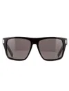 Saint Laurent Sl 651 Acetate Mask Sunglasses In 001 Black Black Black