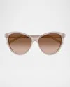 Saint Laurent Sl 456 Acetate Cat-eye Sunglasses In Pink