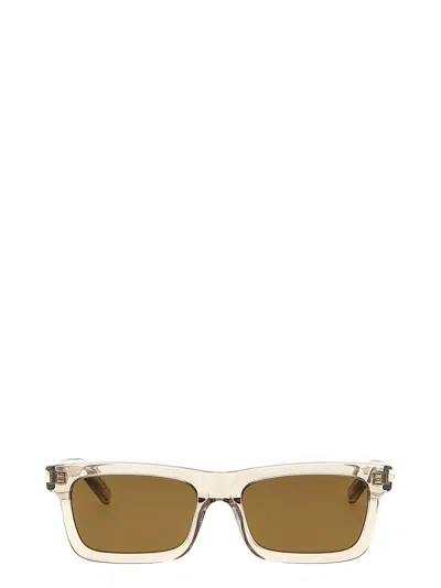 Saint Laurent '461 Betty' Rectangular Frame Sunglasses In White