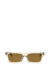 Saint Laurent '461 Betty' Rectangular Frame Sunglasses In Beigebeigebrown