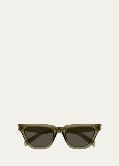 Saint Laurent Sl 462 Suplice Acetate Cat-eye Sunglasses In Green