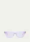 Saint Laurent Sl 462 Suplice Acetate Cat-eye Sunglasses In Shiny Transparent
