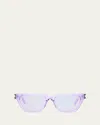 Saint Laurent Sl 462 Suplice Acetate Cat-eye Sunglasses In Shiny Transparent Lilac