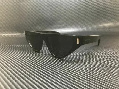 Pre-owned Saint Laurent Sl 468 001 Black Cat Eye 55 Mm Women's Sunglasses In Gray