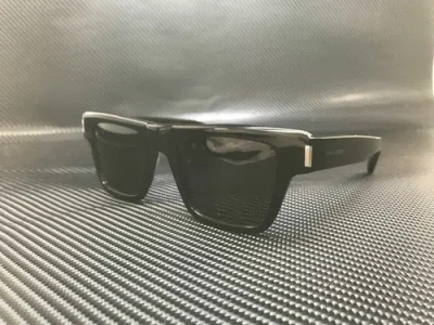 Pre-owned Saint Laurent Sl 469 001 Black Square 51 Mm Men's Sunglasses In Gray