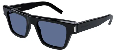 Pre-owned Saint Laurent Sl 469 Black/blue (005) Sunglasses