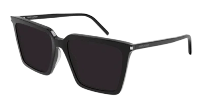 Pre-owned Saint Laurent Sl-474-001 Rectangle Black
