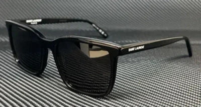 Pre-owned Saint Laurent Sl 500 001 Black Grey Men's 54 Mm M Size Sunglasses