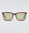 Saint Laurent Sl 500 Rectangular Sunglasses In Havana-havana-green