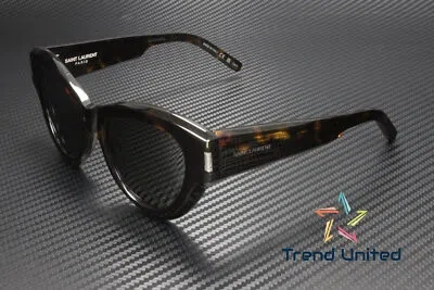 Pre-owned Saint Laurent Sl 506 002 Cat Eye Acetate Havana Grey 51 Mm Women's Sunglasses In Gray