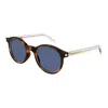 Saint Laurent Sl 521 Rim008 Havana Crystal Blue In Blue