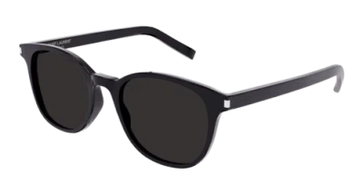 Pre-owned Saint Laurent Sl-527-zoe-001 Round Black