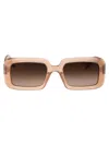 Saint Laurent Sunrise Thick Rectangle Acetate Sunglasses In Brown
