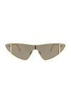 Saint Laurent Cat Eye Sunglasses In Gold