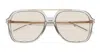 Saint Laurent Sl 545 Linea Corner Angle 002 Beige Beige Yellow Sunglasses In Transparent