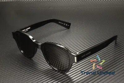Pre-owned Saint Laurent Sl 546 001 Round Oval Panthos Acetate Black 48 Unisex Sunglasses