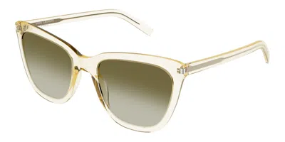 Saint Laurent Sl 548 Slim 006 Women's Sunglasses Yellow Size 55 In Green