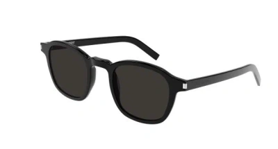 Pre-owned Saint Laurent Sl 549 Slim 001 Black/black Square Men's Sunglasses