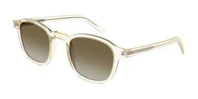 Saint Laurent Sl 549 Slim 007 Men's Sunglasses Yellow Size 47 In Transparent