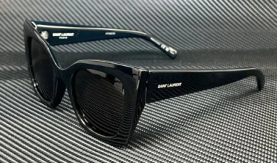 Pre-owned Saint Laurent Sl 552 001 Black Grey Women's 51 Mm M Size Sunglasses
