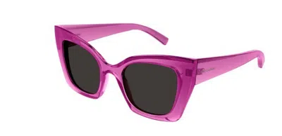 Pre-owned Saint Laurent Sl 552 004 Pink/black Cat-eye Women Sunglasses