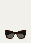 Saint Laurent Brown Sl 552 Sunglasses In Havana